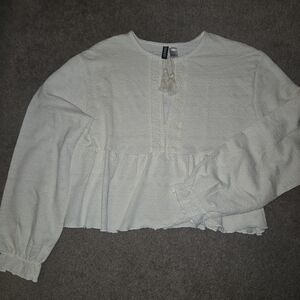H&M Cream Textured Knit Sweater